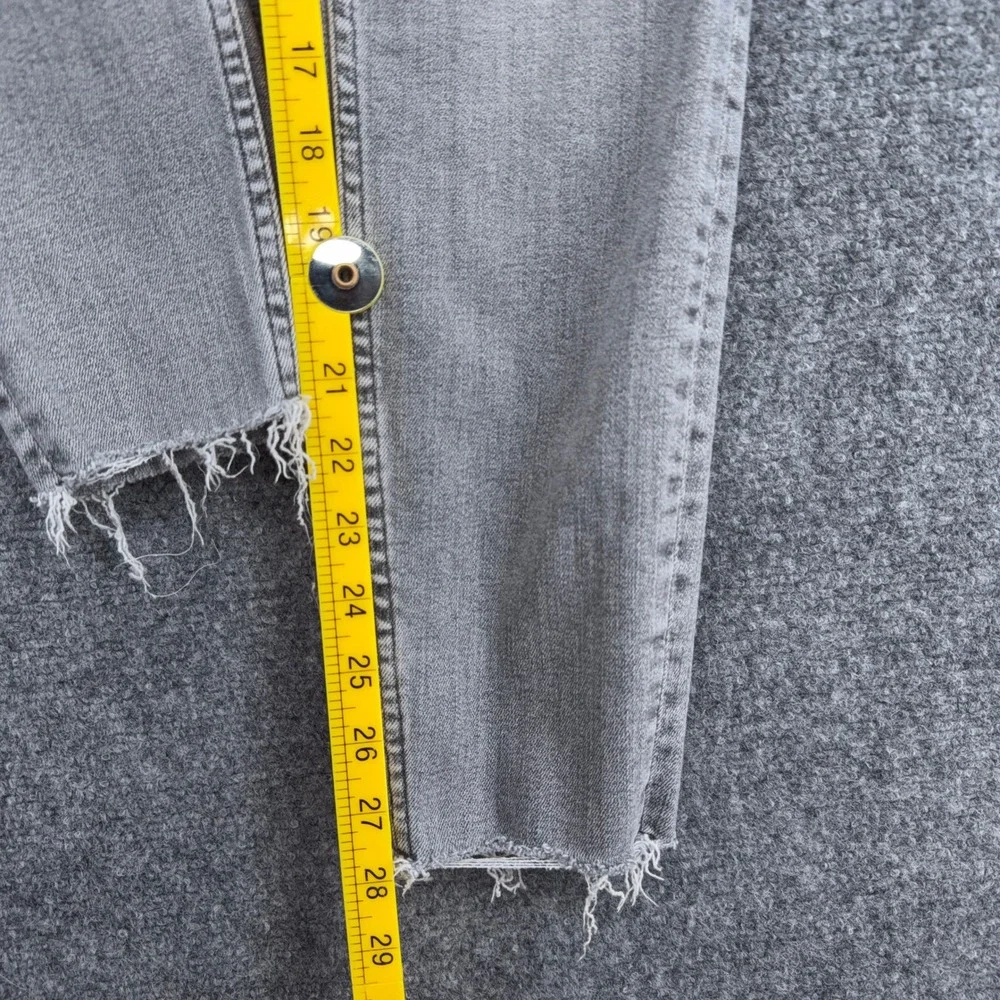 Zara Womens High Rise Skinny Jeans‎ Grey Raw Hem Size 6 EUR 38 MEX 28
